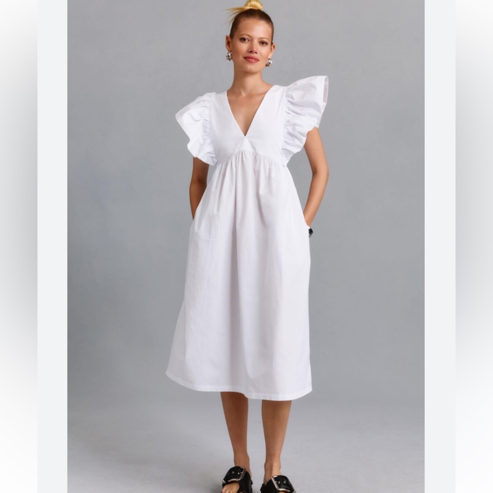 NWT Anthropologie White Midi Dress